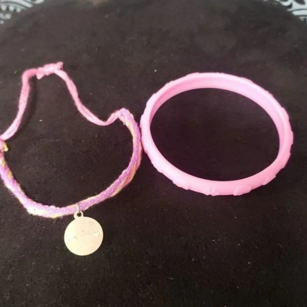 Hello Kitty Braided‎ and Rubber Pink Bracelets